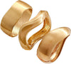 Chunky Gold Bangle Bracelets for Women with Dainty 14k Gold Plated Big Stackable Bangles Set Statement Cuff Bracelet Stack Fashion Jewelry Gifts - Brushed finish chunky bangles