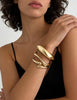 Chunky Gold Bangle Bracelets for Women with Dainty 14k Gold Plated Big Stackable Bangles Set Statement Cuff Bracelet Stack Fashion Jewelry Gifts - view 3