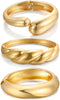 Chunky Gold Bangle Bracelets for Women with Dainty 14k Gold Plated Big Stackable Bangles Set Statement Cuff Bracelet Stack Fashion Jewelry Gifts - A4-gold
