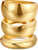 Chunky Gold Bangle Bracelets for Women with Dainty 14k Gold Plated Big Stackable Bangles Set Statement Cuff Bracelet Stack Fashion Jewelry Gifts - A5-gold