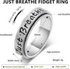 Fidget Spinner Ring for Women - Just Breathe Inspirational Hope Rings, Stainless Steel Anxiety Women's Ring for Stress Relief, Thumb Rotating Rings - view 7