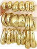 10 Pairs Chunky Gold Hoop Earrings for Women, Trendy Set - main view