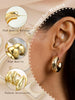 10 Pairs Chunky Gold Hoop Earrings for Women, Trendy Set - view 6