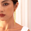 Long Gold Dangle Earrings for Women, 14K Plated Tassel Earring - view 4