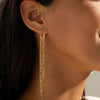 Long Gold Dangle Earrings for Women, 14K Plated Tassel Earring - view 5