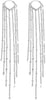 Long Gold Dangle Earrings for Women, 14K Plated Tassel Earring - B-dangle tassel chains, silver