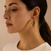 12 Pairs Chunky Gold Hoop Earrings for Women Trendy, Gold Plated Lightweight Stack, Thick Open Twisted Huggie Hoops Earring Set - view 2