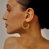 12 Pairs Chunky Gold Hoop Earrings for Women Trendy, Gold Plated Lightweight Stack, Thick Open Twisted Huggie Hoops Earring Set - view 3