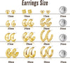 12 Pairs Chunky Gold Hoop Earrings for Women Trendy, Gold Plated Lightweight Stack, Thick Open Twisted Huggie Hoops Earring Set - view 6