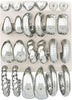 12 Pairs Chunky Gold Hoop Earrings for Women Trendy, Gold Plated Lightweight Stack, Thick Open Twisted Huggie Hoops Earring Set - Silver Chunky