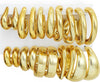 12 Pairs Chunky Gold Hoop Earrings for Women Trendy, Gold Plated Lightweight Stack, Thick Open Twisted Huggie Hoops Earring Set - Gold dainty