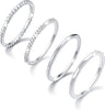 Silver Stackable Rings for Women Statement Gold Band Ring Sets - main view