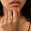 Silver Stackable Rings for Women Statement Gold Band Ring Sets - view 4