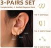 Small Gold Huggie Hoop Stud Earrings for Women Ear Stack Set - view 2