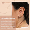 Small Gold Huggie Hoop Stud Earrings for Women Ear Stack Set - view 3