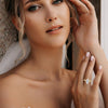 3.5CT Marquise Cut Engagement Ring Set for Women, Adjustable Open CZ - view 2