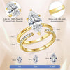 3.5CT Marquise Cut Engagement Ring Set for Women, Adjustable Open CZ - view 3