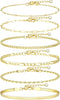 Ankle Bracelets for Women 14K Gold Plated Anklets Set - main view