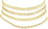 Ankle Bracelets for Women 14K Gold Plated Anklets Set - 4 Pcs Gold Cuban-10+2 Inch