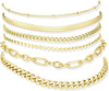 Ankle Bracelets for Women 14K Gold Plated Anklets Set - 6 Pcs Gold Bead-8.5+2.5 Inch