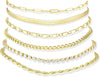Ankle Bracelets for Women 14K Gold Plated Anklets Set - 6 Pcs Gold Tennis-8.5+2.5 Inch