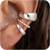 14K Gold/Silver Plated Ear Cuffs Non Piercing Set Clip On Dainty - main view