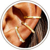 14K Gold/Silver Plated Ear Cuffs Non Piercing Set Clip On Dainty - gold style 14