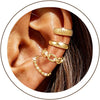 14K Gold/Silver Plated Ear Cuffs Non Piercing Set Clip On Dainty - gold style 15