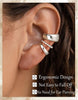 14K Gold/Silver Plated Ear Cuffs Non Piercing Set Clip On Dainty - view 2