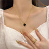 18K Gold Plated Clover Pendant Necklace Set for Women Fashion Four Leaf Clover Necklace Lucky Simple Jewelry Gifts for Women 3Pcs - view 7
