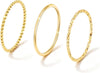 Gold Rings for Women, 14K Gold Plated Thin Ring Set, Trendy Pinky Wedding Bands Engagement Dainty Rings for Women Size 6-11 - main view