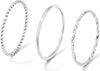 Gold Rings for Women, 14K Gold Plated Thin Ring Set, Trendy Pinky Wedding Bands Engagement Dainty Rings for Women Size 6-11 - Silver 8