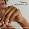 Gold Rings for Women, 14K Gold Plated Thin Ring Set, Trendy Pinky Wedding Bands Engagement Dainty Rings for Women Size 6-11 - view 3