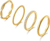 Silver Stackable Rings for Women, CZ Eternity Band Set - gold 5