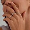 Silver Stackable Rings for Women, CZ Eternity Band Set - view 3