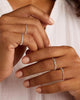 Silver Stackable Rings for Women, CZ Eternity Band Set - view 4