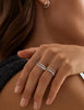 Silver Stackable Rings for Women, CZ Eternity Band Set - view 6