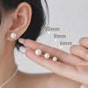Freshwater Cultured Pearl Stud Earrings, 18K Gold Plated Sterling Silver - view 2