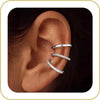 3Pcs Ear Cuffs Non Piercing for Women, Dainty Clip on Earrings - 02-Silver Ear Cuff