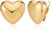 Chunky Clip On Earrings for Women Fashion Jewelry - Heart-Gold