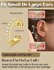 4 Pairs Ear Cuffs Non Piercing - 14K Gold Plated Ear Cuff Earrings for Women Ear Cuff for Non Pierced Ears Clip on Cartilage Earring Adjustable Fake - view 5