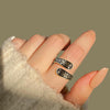 Vintage 14K Gold Plated and Silver Spoon Ring – Adjustable Ring with Carving Design for Women, Unique Boho Open Ring for Gift - view 2