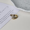 Vintage 14K Gold Plated and Silver Spoon Ring – Adjustable Ring with Carving Design for Women, Unique Boho Open Ring for Gift - view 5