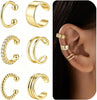 Ear Cuffs Non Piercing Chunky/Thin 14K Gold Plated Ear Cuff Earrings for Women Dainty Cuff for Non Pierced Ears Gold Clip on Cartilage Earring Fake - Gold-Classical