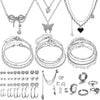 47pcs Gold Jewelry Set With 3 PCS Necklace, 11 PCS Bracelet, 20pcs Hoop Stud Earrings, 7pcs rings set For Women For Birthday Gifts - main view