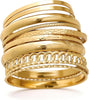 Gold Bangle Bracelets for Women Indian Bangles Stackable Set with Multi Layer Textured 18K Gold Plated Chunky Bracelets Boho Jewelrys Set - main view