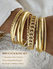 Gold Bangle Bracelets for Women Indian Bangles Stackable Set with Multi Layer Textured 18K Gold Plated Chunky Bracelets Boho Jewelrys Set - view 2
