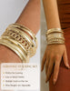 Gold Bangle Bracelets for Women Indian Bangles Stackable Set with Multi Layer Textured 18K Gold Plated Chunky Bracelets Boho Jewelrys Set - view 5