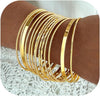 Gold Bangle Bracelets for Women Indian Bangles Stackable Set with Multi Layer Textured 18K Gold Plated Chunky Bracelets Boho Jewelrys Set - D-14PCS Indian bangles