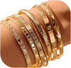 Gold Bangle Bracelets for Women Indian Bangles Stackable Set with Multi Layer Textured 18K Gold Plated Chunky Bracelets Boho Jewelrys Set - style19